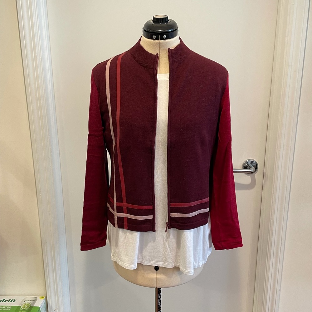 AC Camarlinghi Zip Front Color Block Cardigan Size S